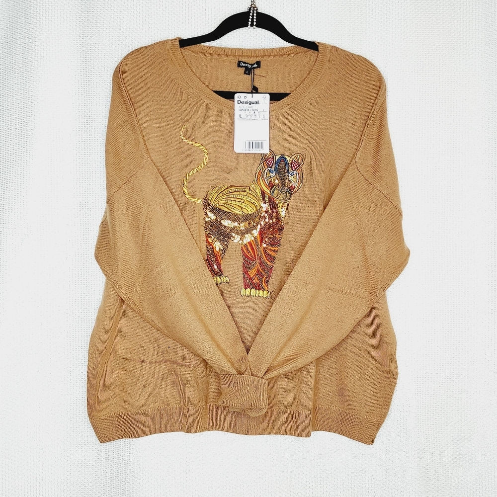 Desigual Viscose, wool and cashmere embroidered jumper - Picture 2 of 7